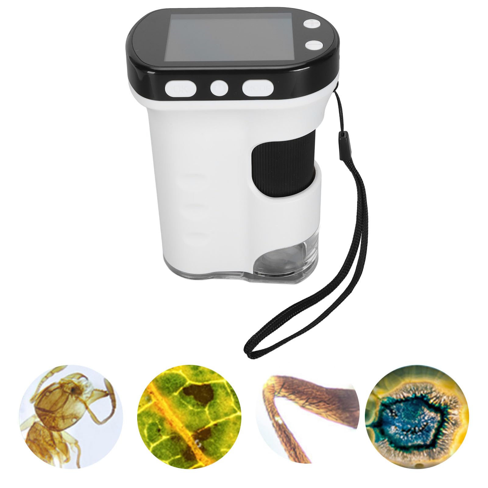 Cámara de Microscopio Digital de Mano, Microscopios de Bolsillo 1080P para Adultos y Niños con Iluminación LED, Pantalla LCD de 2,4 Pulgadas, Compatible con Vista de PC en Tiempo