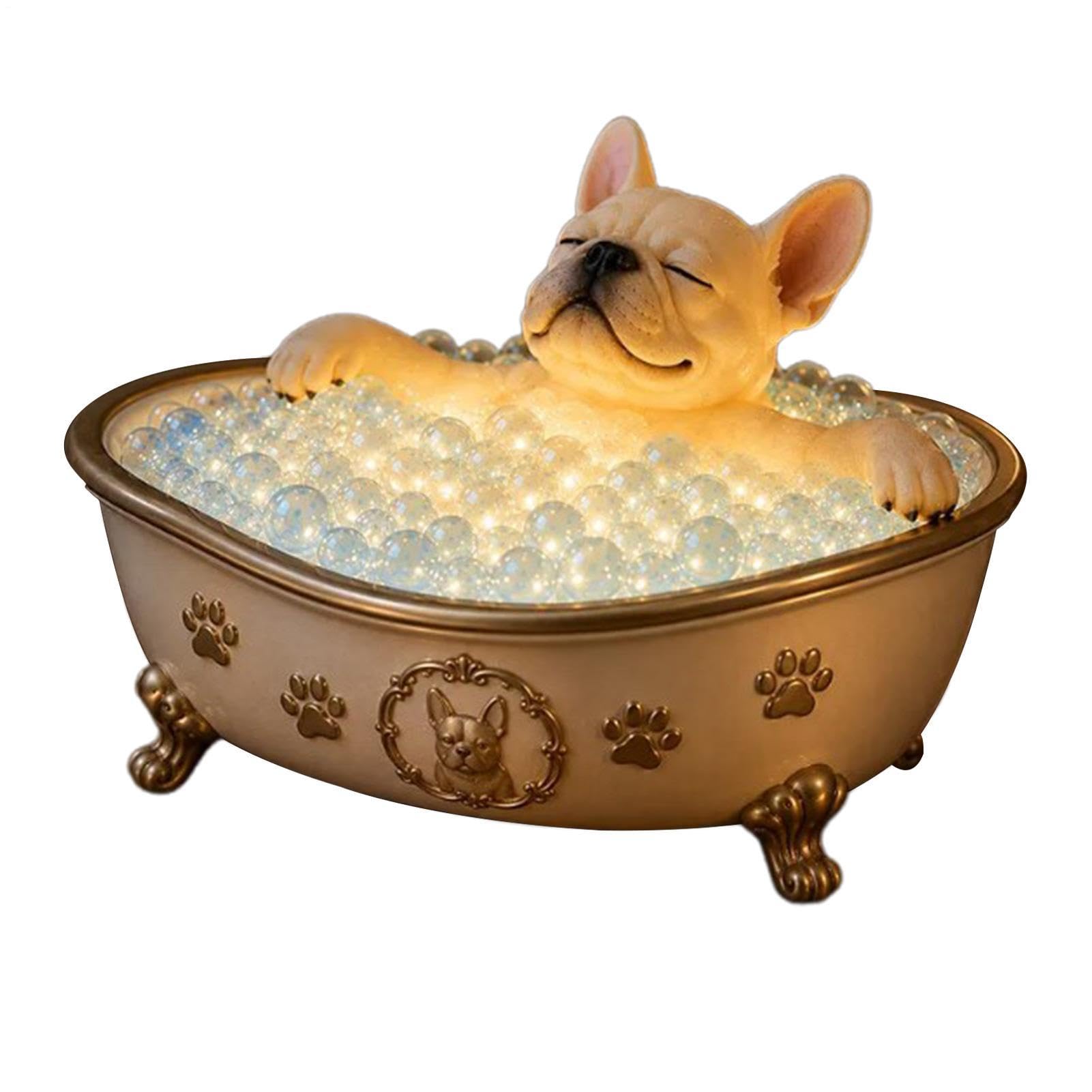 Figurines d'animaux en résine avec lumière LED intégrée pour bureau et salon