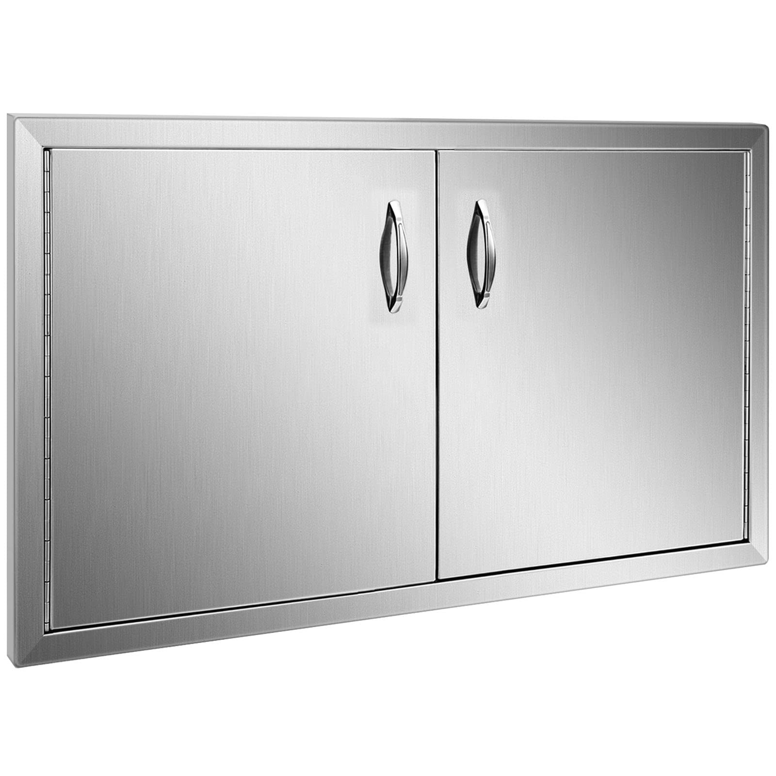 Mophorn Outdoor Kitchen Access 34" x 19" Wall Construction Stainless Steel Flush Mount for BBQ Island, 34inch x 19inch, Double Door