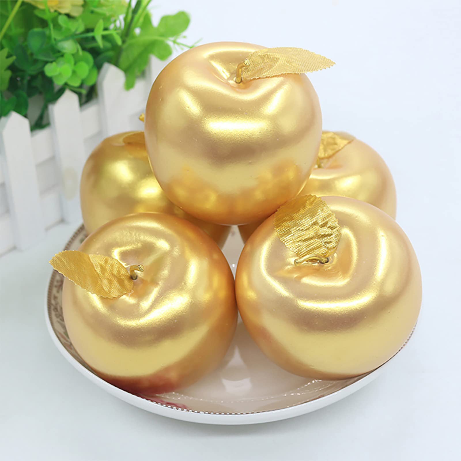 Amazon.co.jp: 金 りんご 金色フルーツ 家 クリスマス 装飾 フェイク