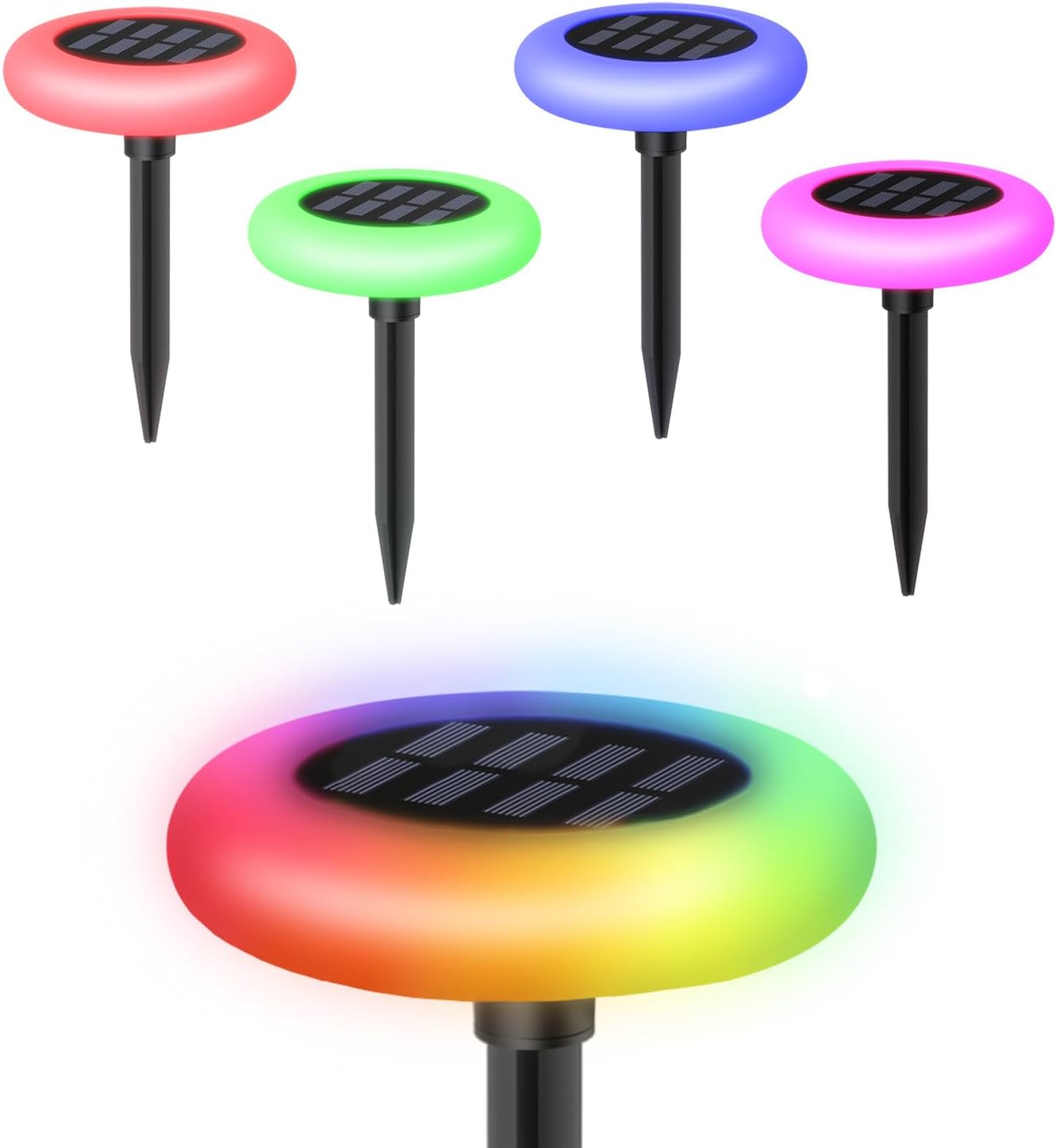 SKYLAR Solar Outdoor Lights 4PK Solar Lights Outdoor Waterproof 8