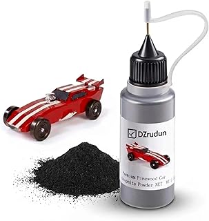 DZrudun Graphite Powder for Pinewood Cars-0.5oz Dry Graphite Lubricant for Derby Axle&Wheel|High-Purity 3000-Mesh Multi-Use Lock Lubricant|Use with Pinewood Weights Kit|Precision Needle Tip Applicator