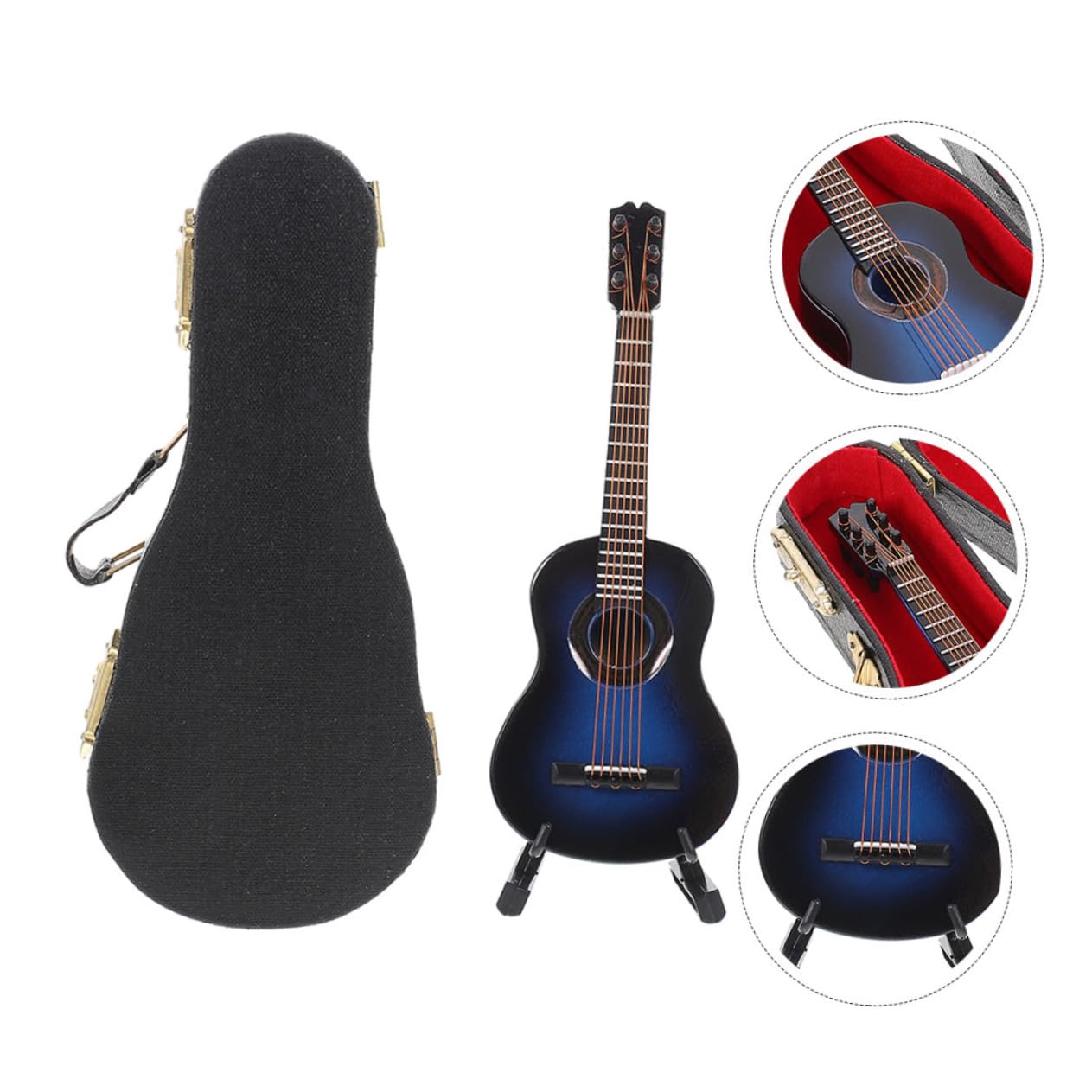 ifundom 3sets Miniature Guitar Model Brown Classical Guitar Decor for Dollhouse Tiny Musical Instrument Toy for Home Decoration and Present Present