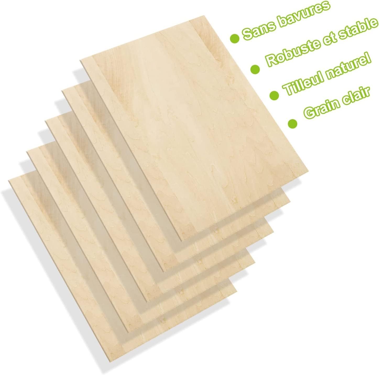 ASelected Zestaw 20 arkuszy płyty z naturalnego drewna, 300 × 200 × 2 mm arkusze drewna, cienkie drewno do samodzielnego wykonania wzorów i farb