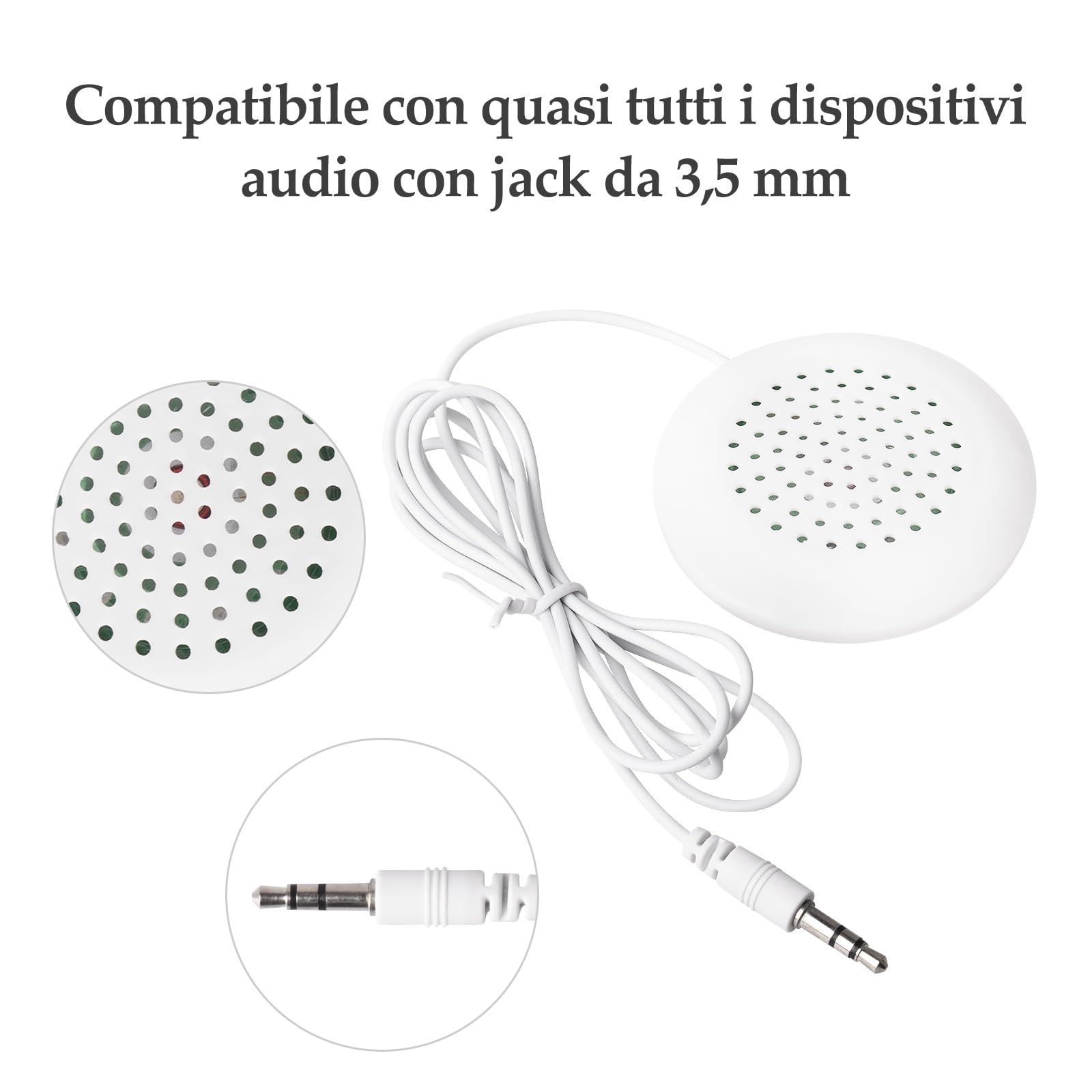 Altoparlante a Cuscino, Personale Portatile con Altoparlante Stereo HiFi, Mini Altoparlante da 3,5 mm per Addormentamento O Ipnosi, per MP3, MP4, Lettore CD, Telefono Cellulare e Altro