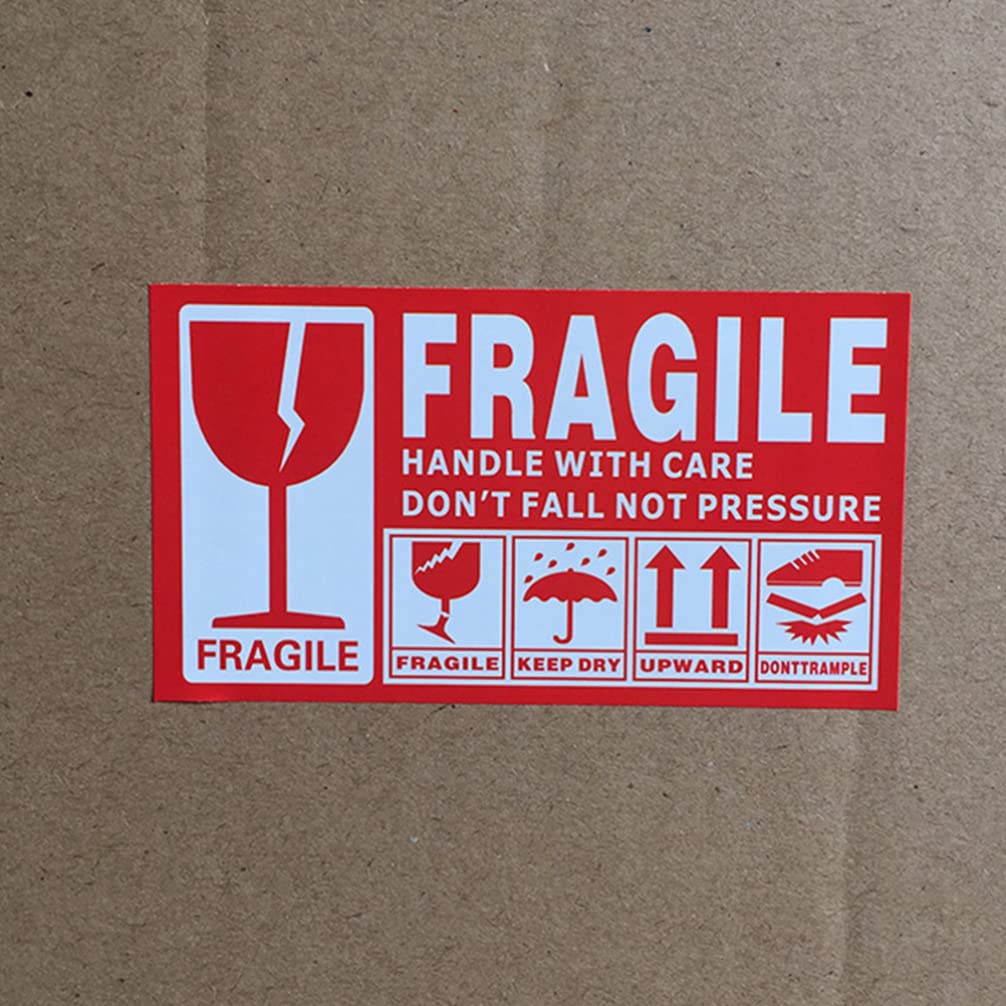 TEHAUX 500pezzi Etichette Fragile Adesive Per Scatole Di Spedizione Avvertimento Di Carico Fragile Etichette Autoadesive