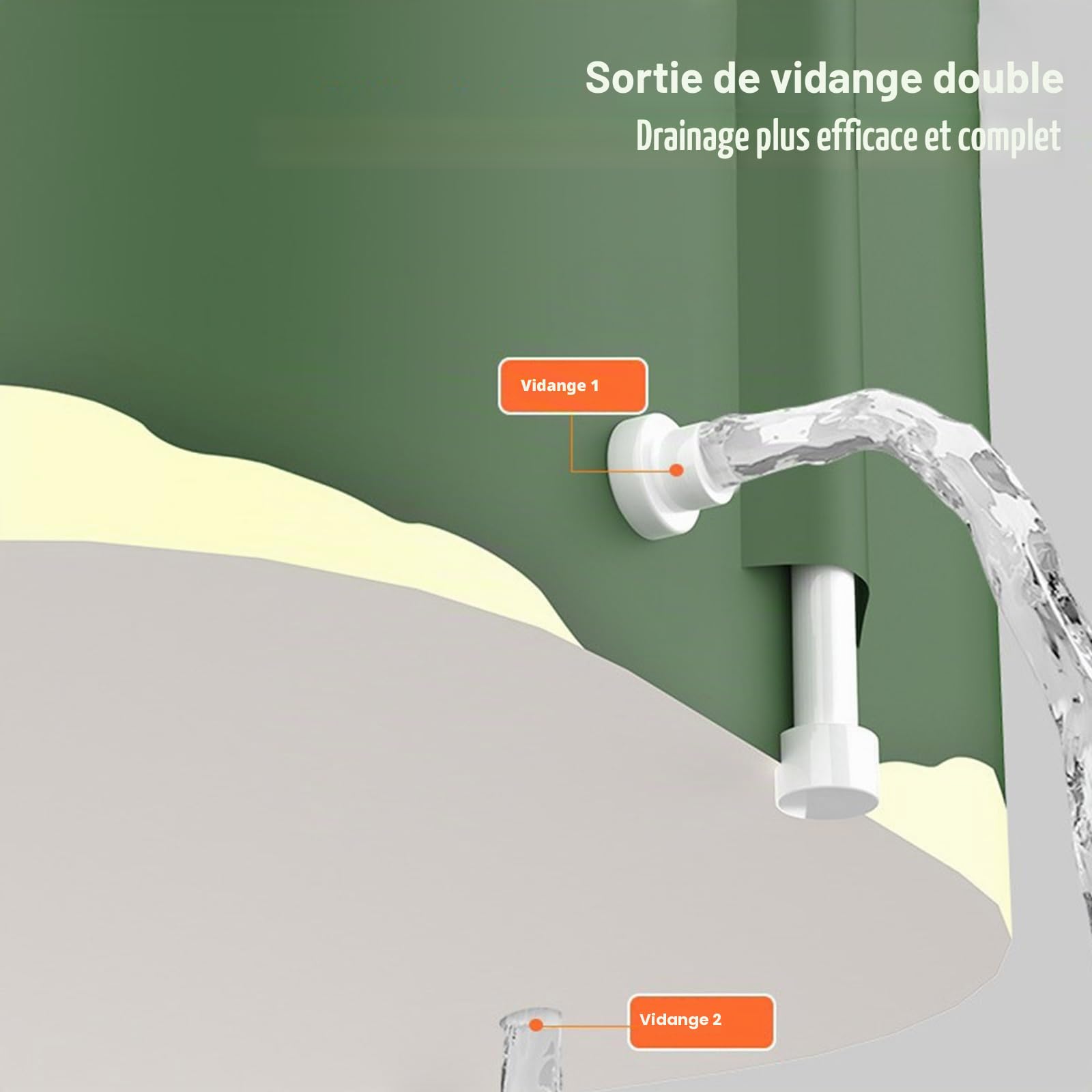 Baignoire autoportante, portable, pour adultes, pliable, épaisse, multicouche, grande baignoire trempante, pour l'intérieur et l'extérieur, 115 x 50 cm