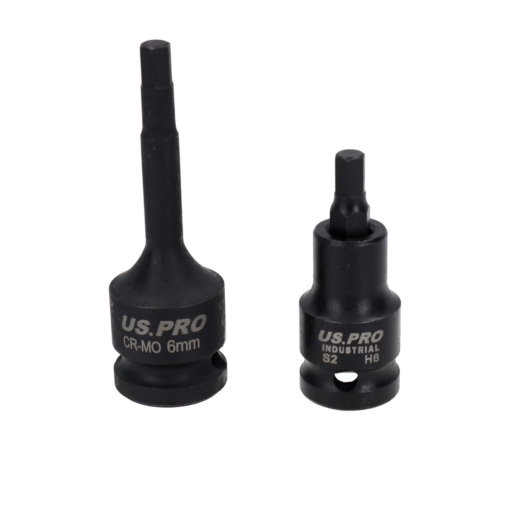 M6 6mm Short (53mm) + Long (78mm) Impacted Hex Allen key Sockets 1/2
