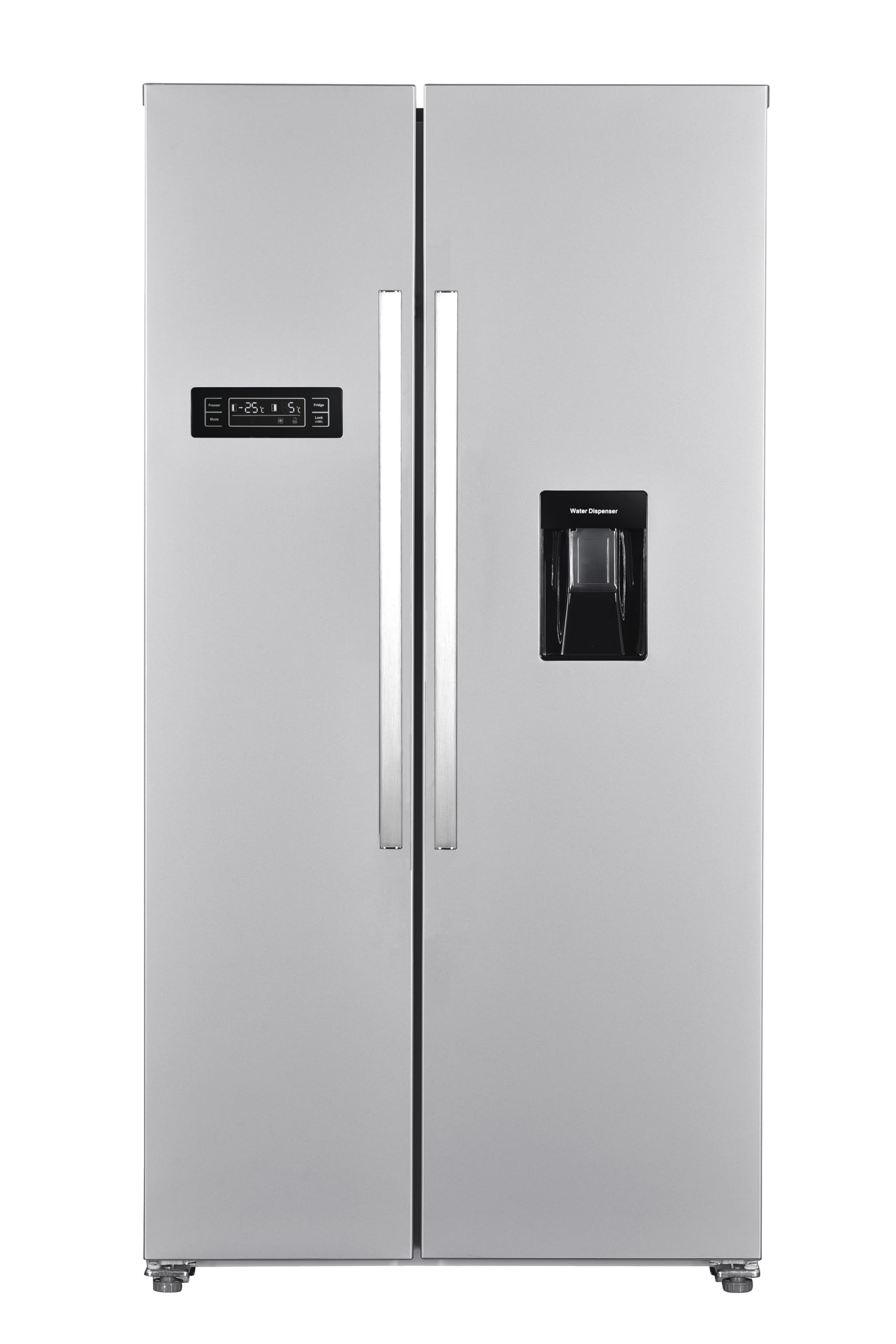 Wolkenstein Side-By-Side Kühl-Gefrierkombination WSBS518NFWDEIX | 529 Liter Nutzinhalt | 185 Liter 4 Sterne Gefrierraum | NoFrost | 2L Wasserspender | Sehr leise mit 39 dB | Display mit Touch Control