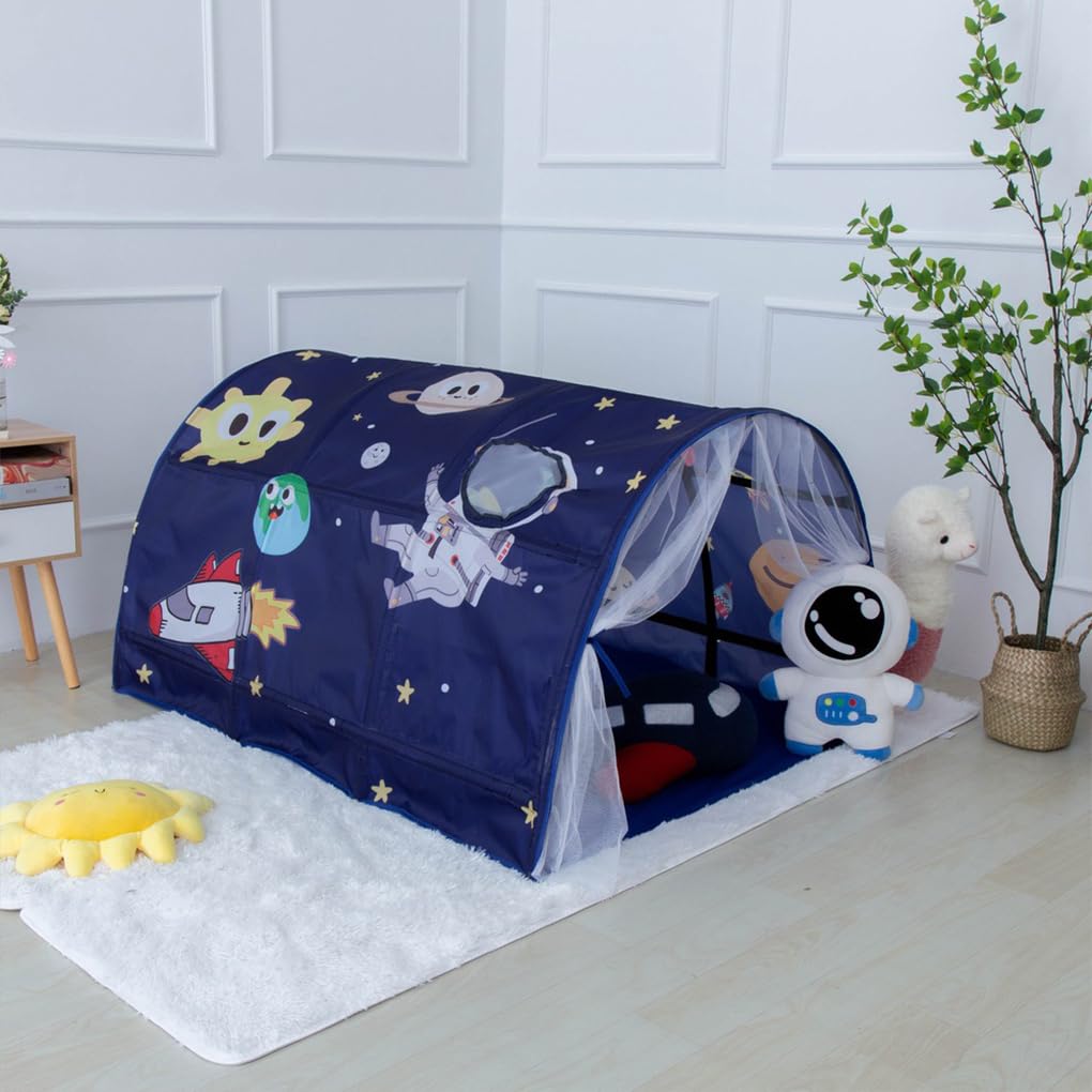 IOIUSKKU Kinder Bett Zelt Indoor Traum Tunnel Spielhaus Spielzeug Geschenke Tuch Sensorischen Zelt Für Autismus Mit Lichter Bett Zelt Für Kinder, B