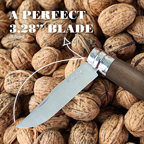 Opinel No.08 Stainless Steel Folding Knife With Oak Wood Handle #TOP5