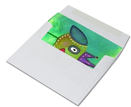 Miniatura 4 de Small World Greetings Quirky Bird - Tarjetas de notas de 24 unidades, interior en blanco con sobres, tamaño A2 (5.5 x 4.25 pulgadas), para todas las