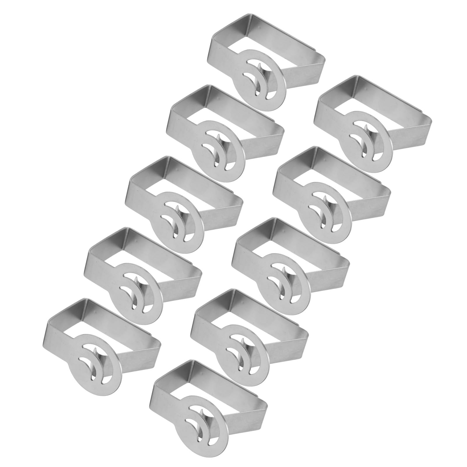 Lot de 10 Pinces à Nappe en Acier Inoxydable, Supports de Nappe de Style Feuille, Design Creux élégant avec Finition argentée, Pinces de Nappe durables pour fête de Famille,
