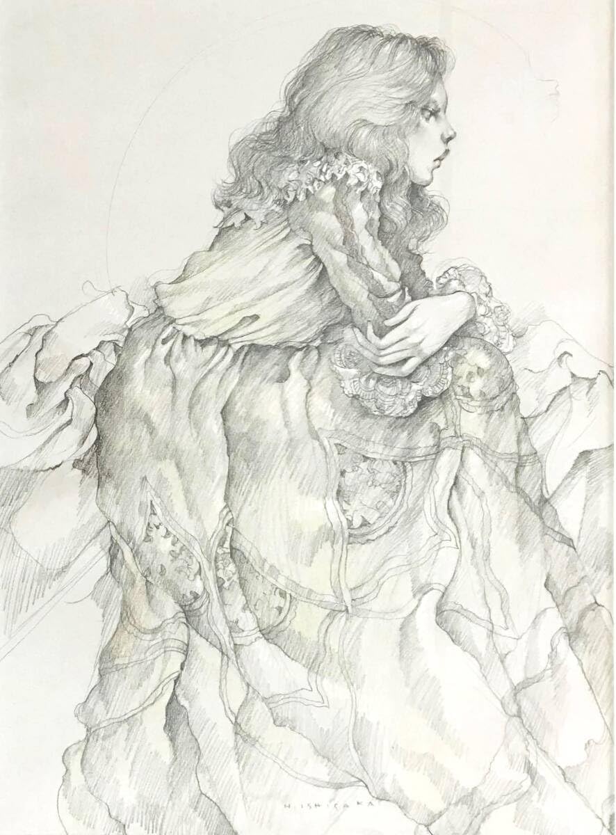 Amazon.co.jp: (R6-0011) 真作：石阪春生デッサン画 女性像 横顔