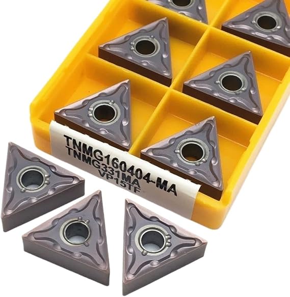 10pcs TNMG160404 TNMG160408 US735 UE6020 VP15TF Carbide Turning Inserts Carbide CNC External Turning Tool Turning Insert For Insert Replacement(TNMG160404 MA VP15TF)