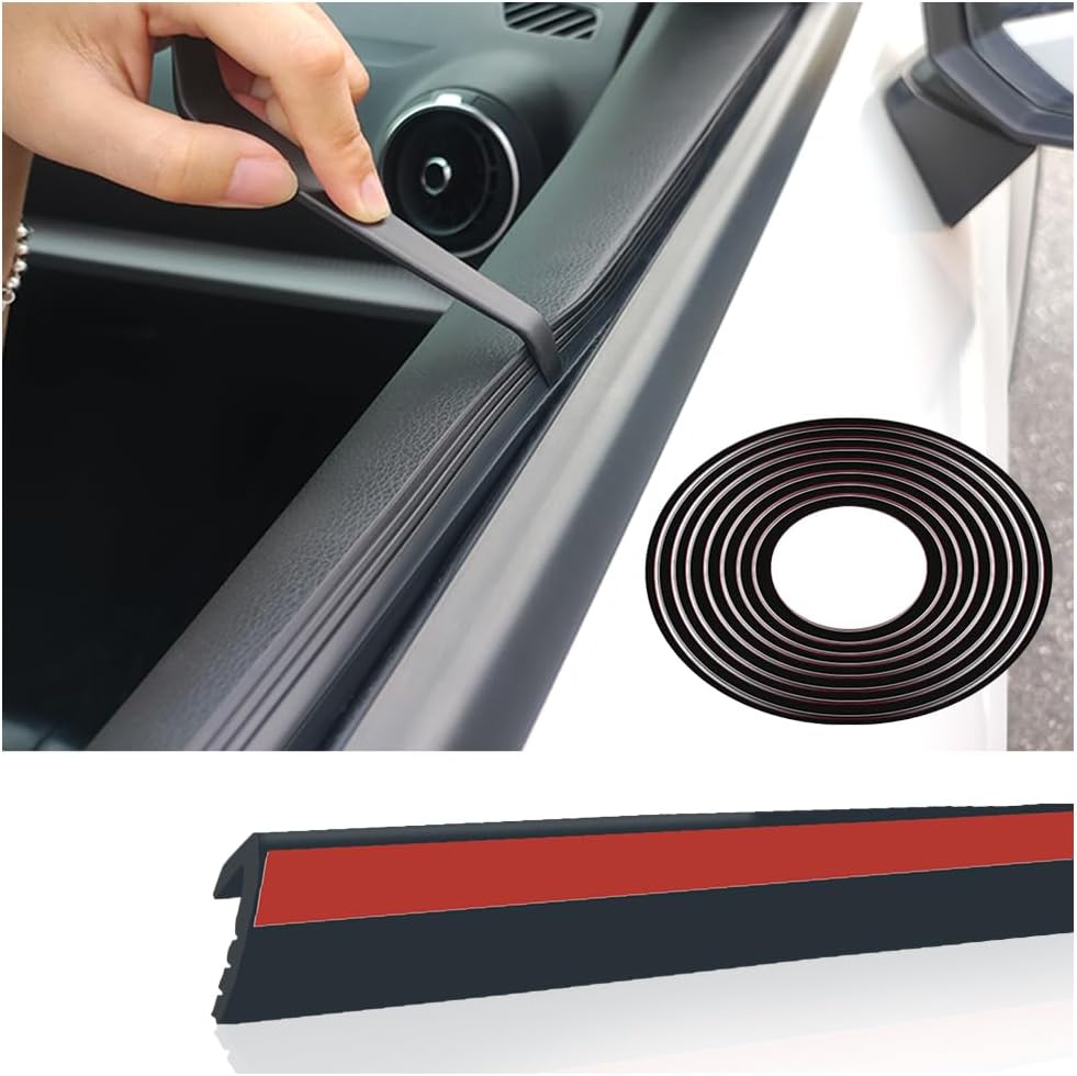 13.12Ft Car Window Seal Strip with Pry Tool,Rainproof+Dustproof
