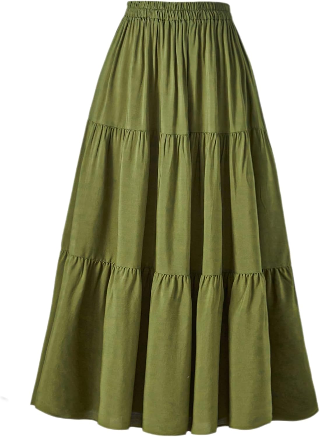OSTOO Women's Summer Long Flowy Renaissance Skirt with Pockets - Boho High Waist A-Line Maxi Skirt