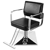 Salon Chairs for Hair Stylist Chair Hydraulic Pump Hair Salon Chair 360 Degree Rotating Barber Chair, Spa Beauty Equipment for Hair Stylists, Tattoo Artists, Cosmetologists (Silvery)