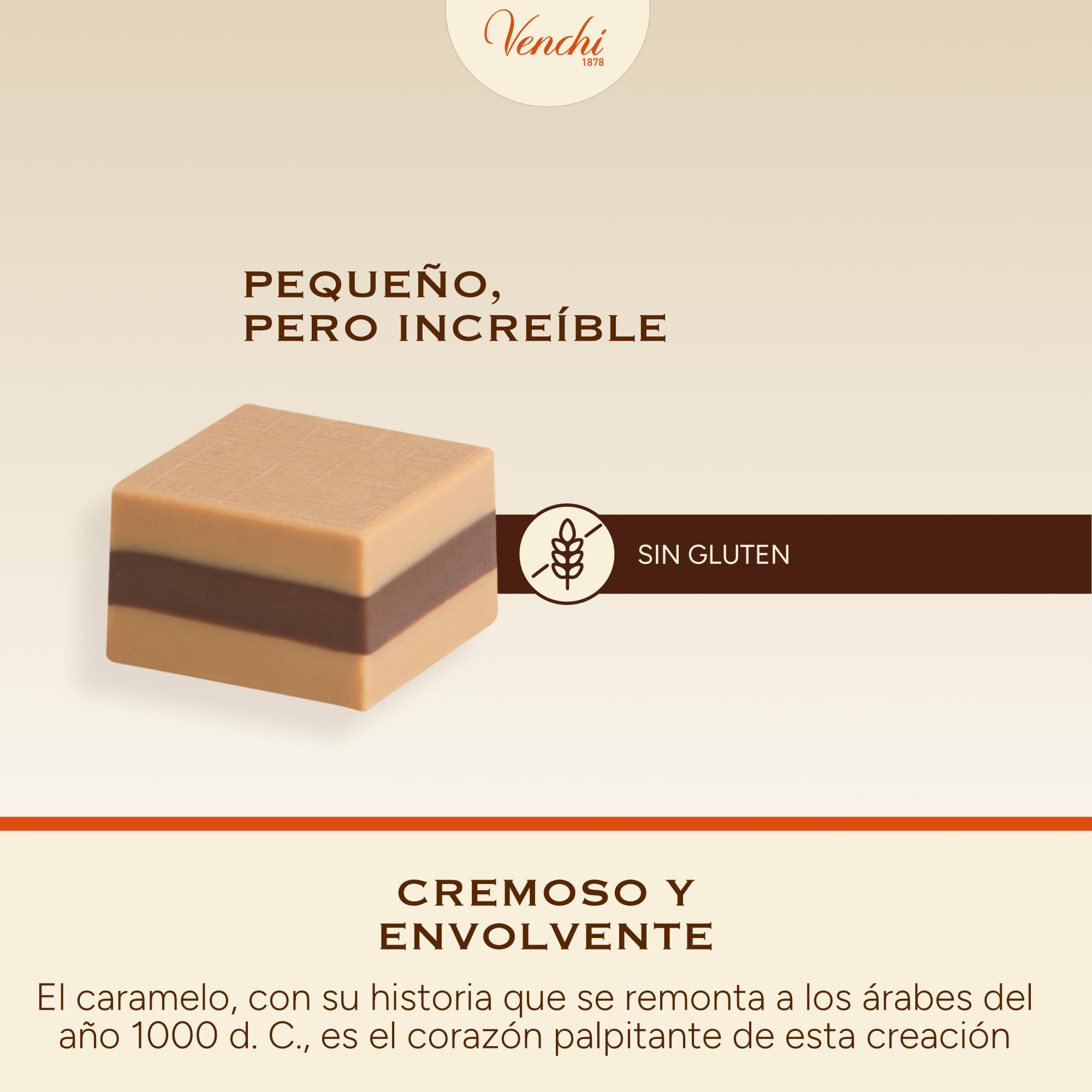 Venchi - Cremino Gold Caramel - Bombón de Tres Capas de Caramelo, 1 kg - Sin Gluten