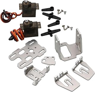 yuenhoang 1Set RC FPV Drone Head Traker DC 4.8-5V Dual Servo Gimbal Bracket 29x29mm DJI O3 Air Unit Camera Pan/Tilt Stand with 2PCS 9G Steering Gear for Programming Robot (with 2pcs servo)
