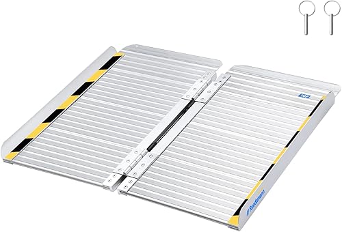 Ruedamann Rampa de umbral de 24 pulgadas de largo x 28.3 pulgadas de ancho, rampas de silla de ruedas de 2 pies, altura de 3.9 pulgadas, capacidad