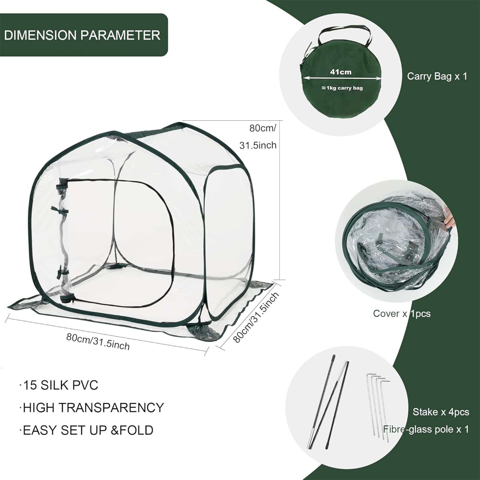Fundas de Protección para Plantas Transparente con Cierre para Clima Frío