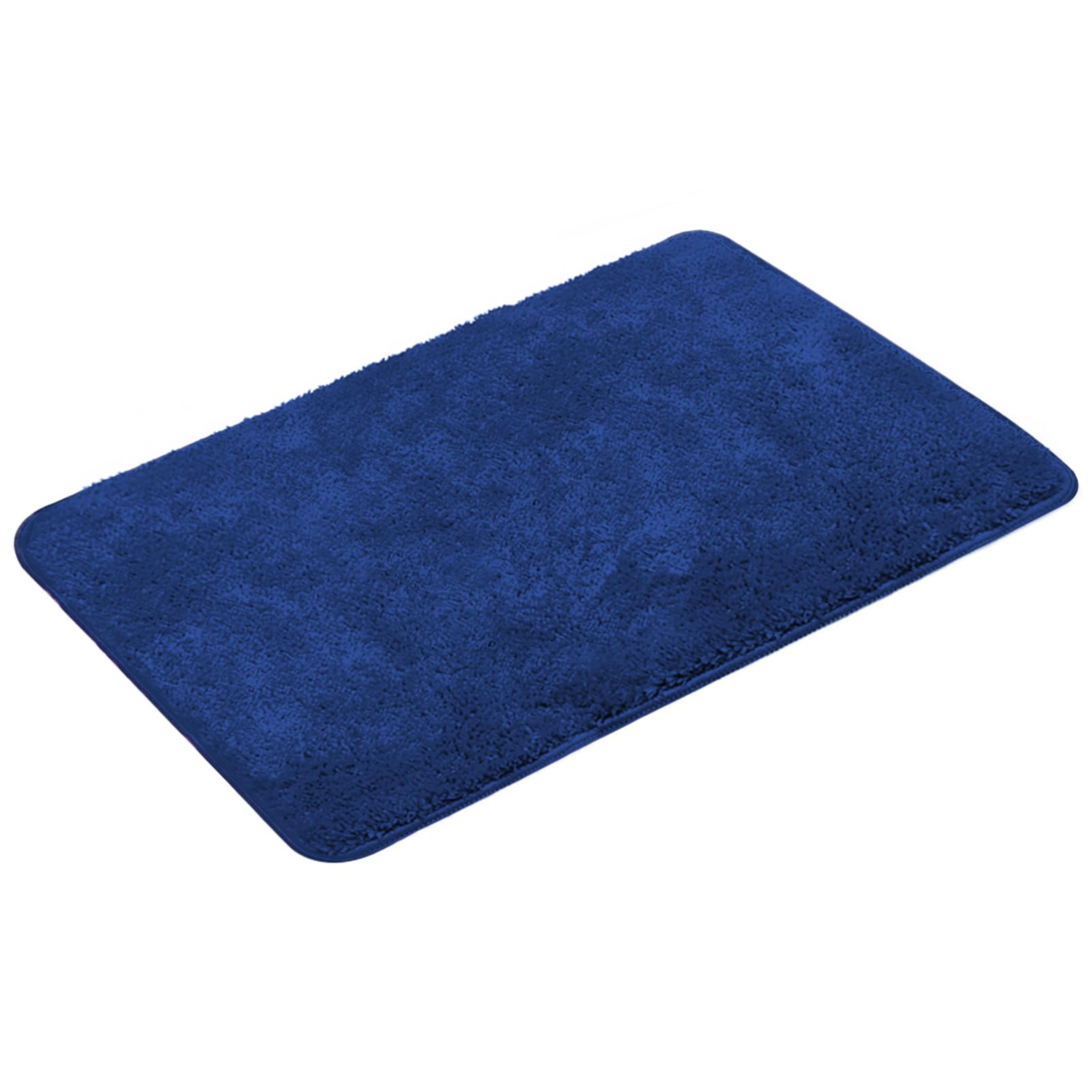 Reyox Plush Shaggy Bath Rug, Contour Mat and Toilet Lid Cover, Soft Microfiber Non Slip Bathroom Rugs Navy Blue Rectangle