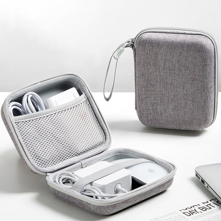 Capa rígida de EVA – Tecido Oxford durável e impermeável para bancos de energia e ratos (cinza)