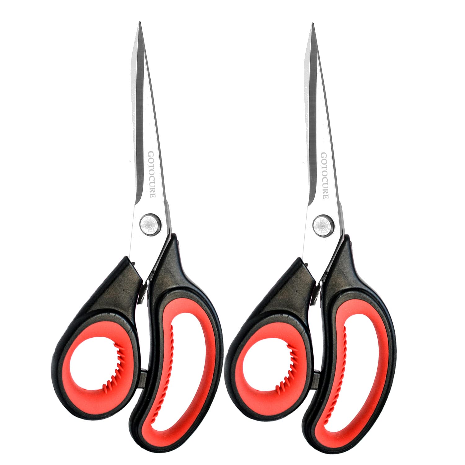 Gotocure Black Red Dressmaking Scissors Premium Tailor Shears With Soft Grip For Crafting And Sewing Fabric, 24Cm (Black Red)
