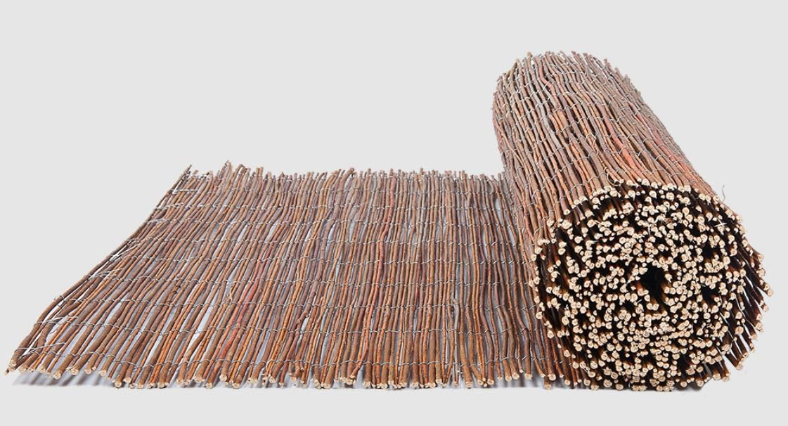 Suinga Valla de Mimbre 0,8x5 metros | Cañizo Jardin natural | Cerramiento de Mimbre 85% Ocultación | Valla Decorativa de Mimbre Nacional