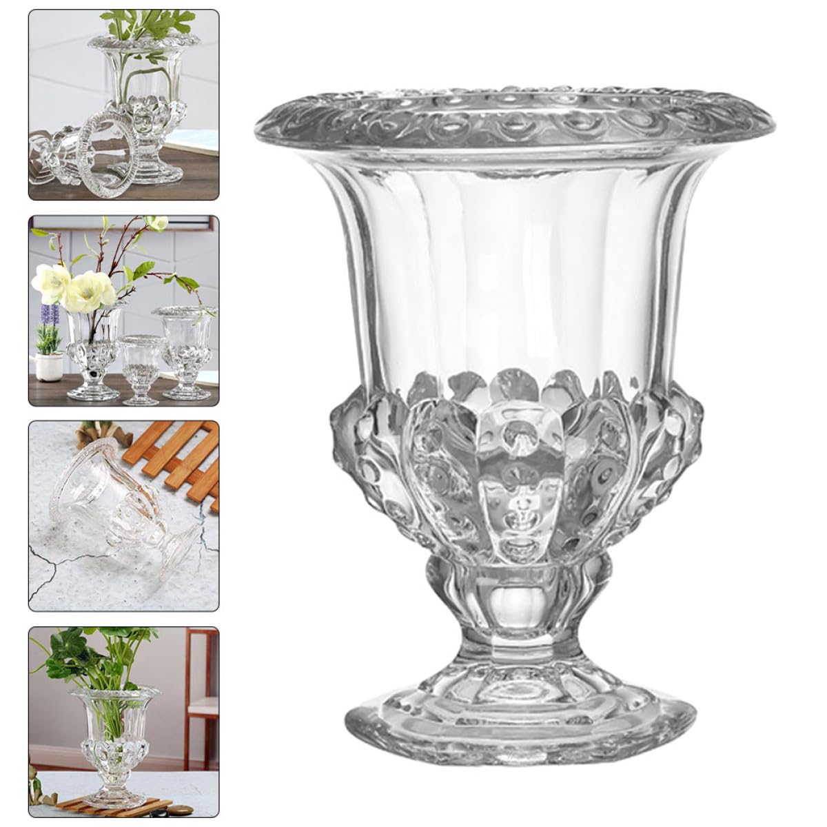 Retro Glasvase aus Glas für Blumen Dekoration mit Langem Gebrauch im Wohnzimmer und Hochzeitsfeier als Elegante Tischdeko und Pflanzenvase