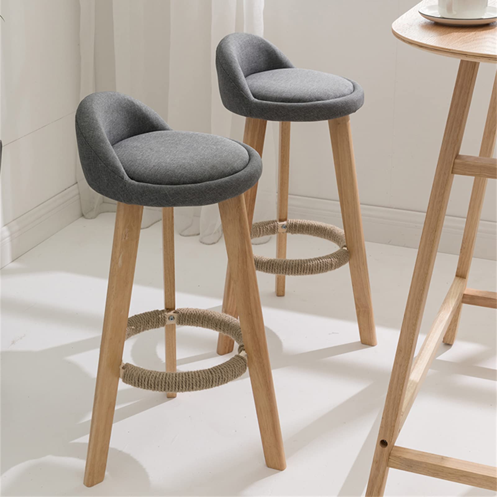 Amazon｜モダンなバースツール、高さ50cmの木製スツール、pu