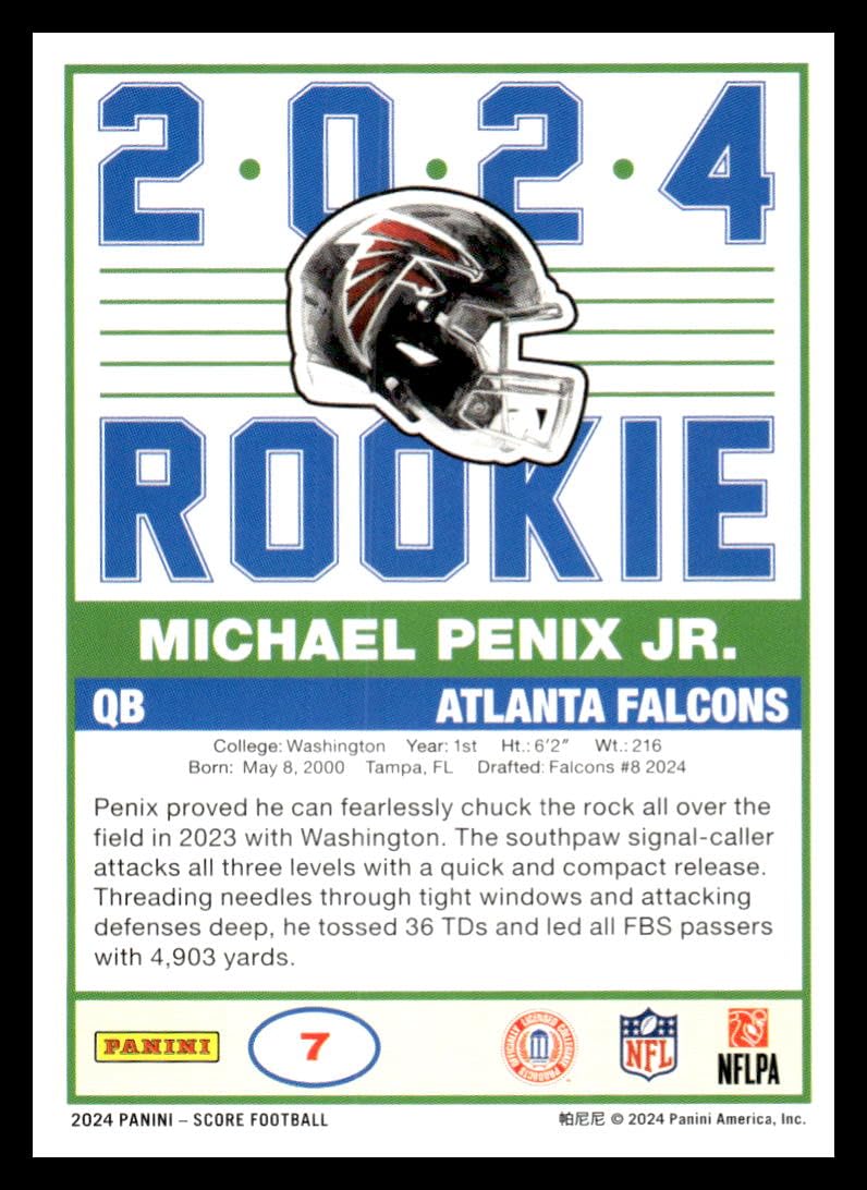 Amazon.com: 2024 Score 35th Anniversary Rookie #7 Michael Penix Jr