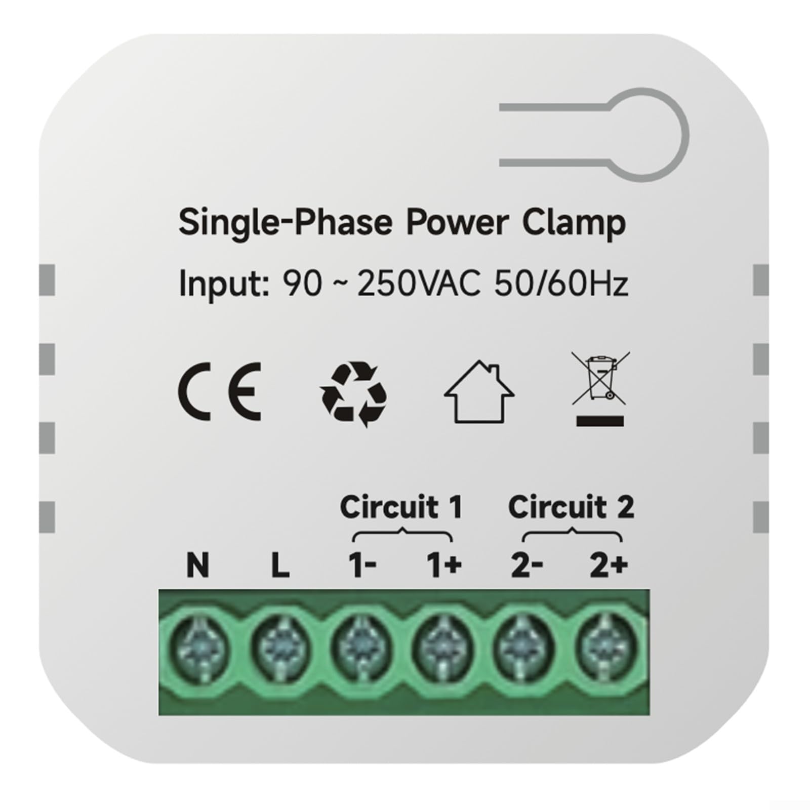 RANRAO WLAN Smart Home Energy Monitor, Monitoraggio dell'energia elettrica in tempo reale, misurazione solare/netta, funziona con app Tuya/Smart Life (monitor con 2 sensori 80A)