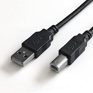 Delca Printer Cable 1.6 Meters/5.3 Feet I USB Printer Cable USB 2.0 Type A Male to Type B Male Scanner Printer Cord I Compatible with Canon, Brother, Epson, Samsung, Hp, Dell, & More I Black