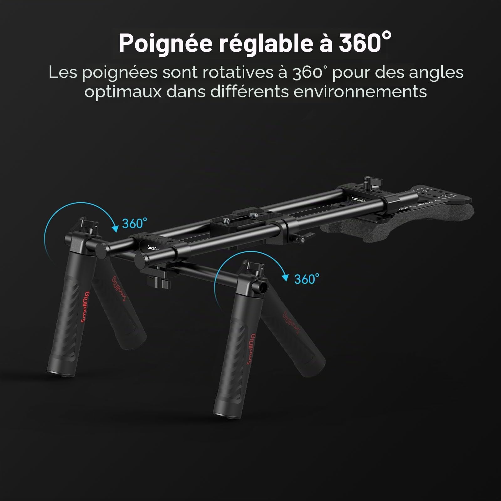 (Amélioré) SMALLRIG Kit de Plate-Forme d'Épaule Universelle, Camera Shoulder Rig, Système de Support de Tige de 15mm, Stabilisateur de Caméra pour Caméscope DSLR, pour la Réalisation de Films - 2896C