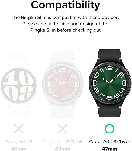 Miniatura 3 de Ringke Funda delgada material antiamarilleopaquete de 2 compatible con Samsung Galaxy Watch 6 Classic (1.772 pulgadas), funda transparente sólida