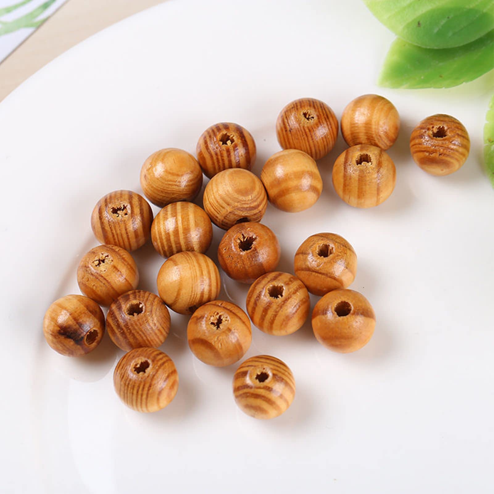 150 Perles Rondes En Bois Caramel - 8mm - Lot Pour Création Bijoux, DIY