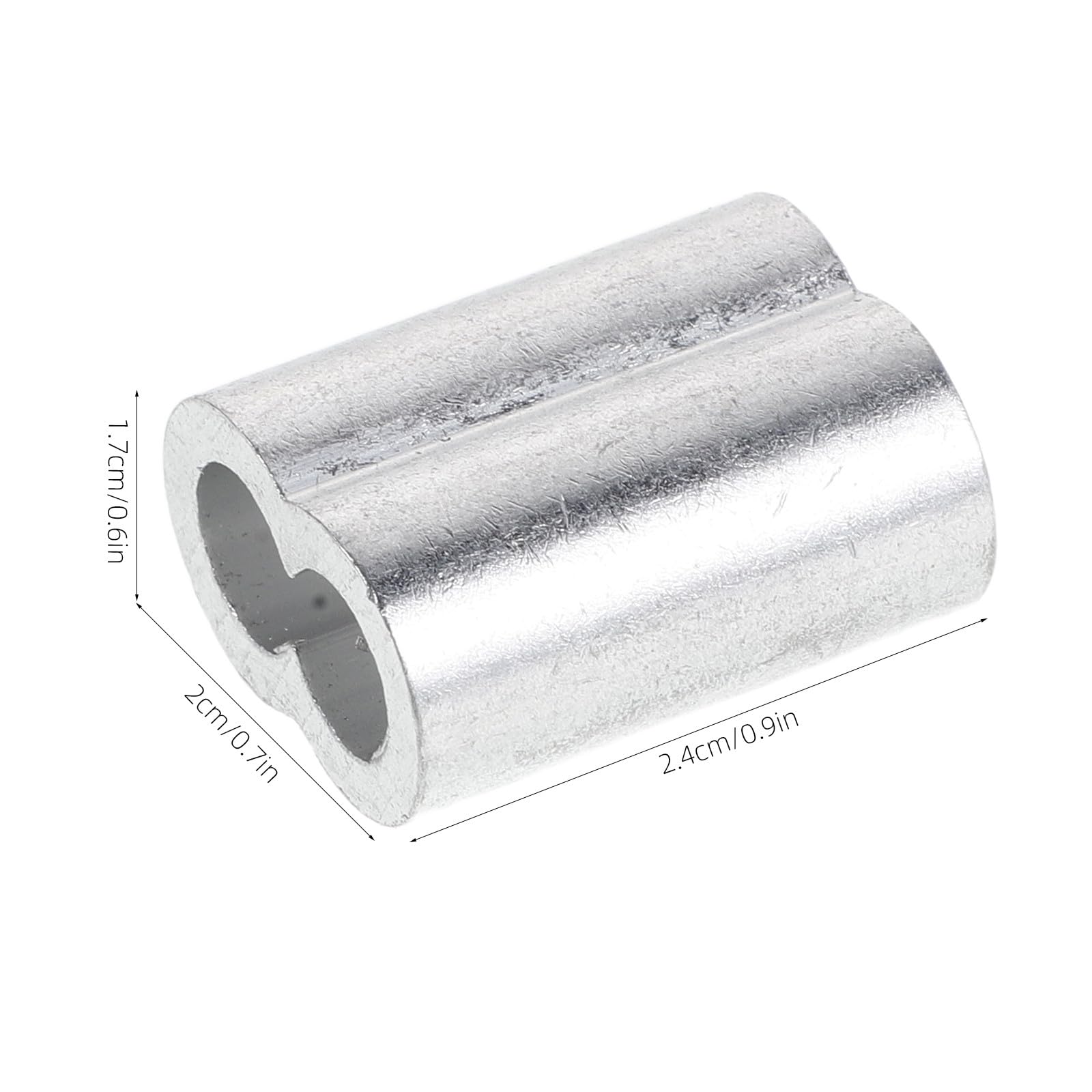 Zerodeko 50 embouts de câble : manchons de câble métallique - manchons de sertissage à double trou en aluminium de 6 mm pour la suspension de chaînes de clôture extérieure