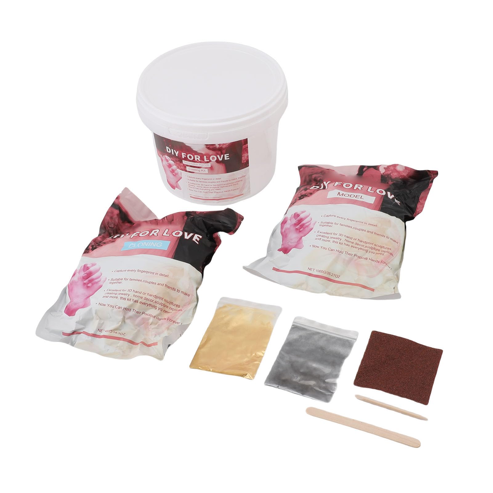 Kit de Poudre de Moulage Artisanal, Moulage Créatif à la Main pour Amis, Poudre de pour Couple et Amis, 1000g + 400g