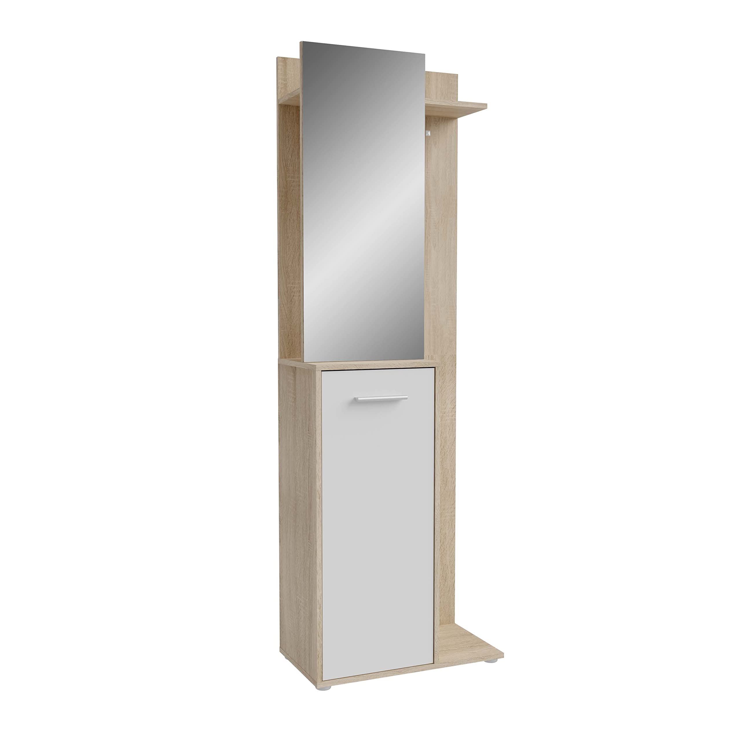 AVANTI TRENDSTORE Ariella - Guardaroba completa in legno laminato con specchio e ripiani. Mobile da ingresso, disponibile in due colorazioni. Dimensione LAP 60x198x33 cm
