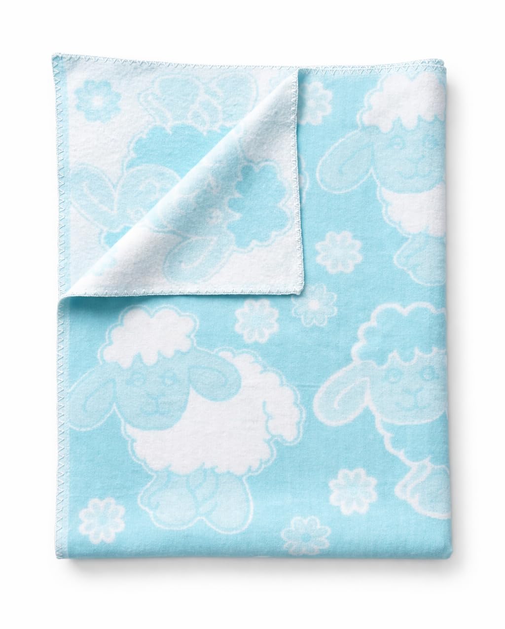 Manta para bebé de 100% algodón, manta para niños y niñas, 100 x 140 cm, manta suave para bebé como regalo de nacimiento para recién nacidos (ovejas azules)