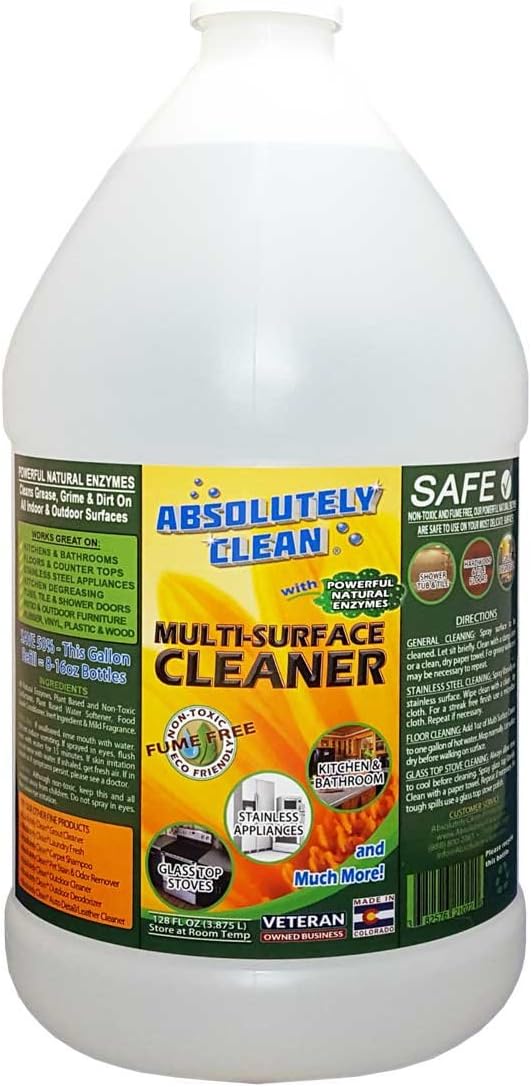 Absolutely Clean® Multi-Surface Home Cleaner - Powerful, Natural Enzymes Make Cleaning Easy - Kid & Pet Friendly - Made in the Colorado