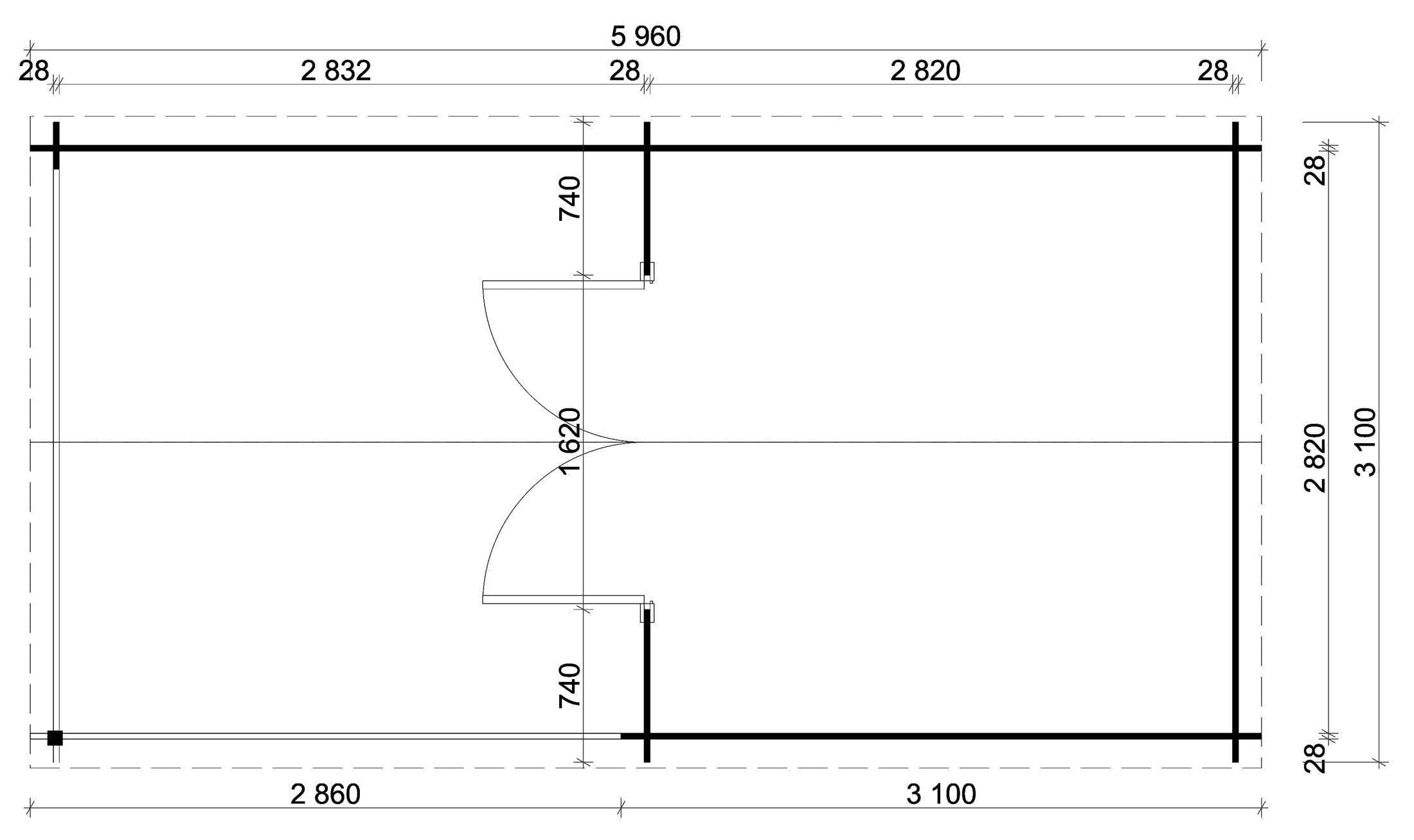 Alpholz Gartenhaus Ruben-28 aus Massiv-Holz | Gerätehaus mit 28 mm Wandstärke | Garten Holzhaus inklusive Montagematerial | Geräteschuppen Größe: 596 x 310 cm | Satteldach