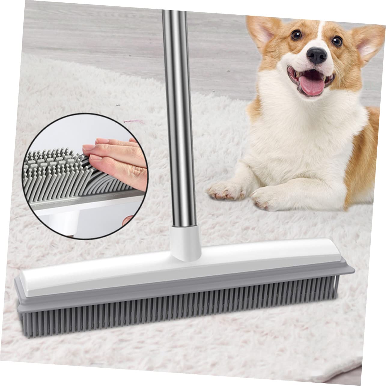 VALICLUD Spazzola per Pulizia del Pavimento con Manico Lungo Rimuovi Facilmente Pelo di Animali Domestici da Tappeti e Pavimenti Spazzola Multiuso per Casa e Bagno