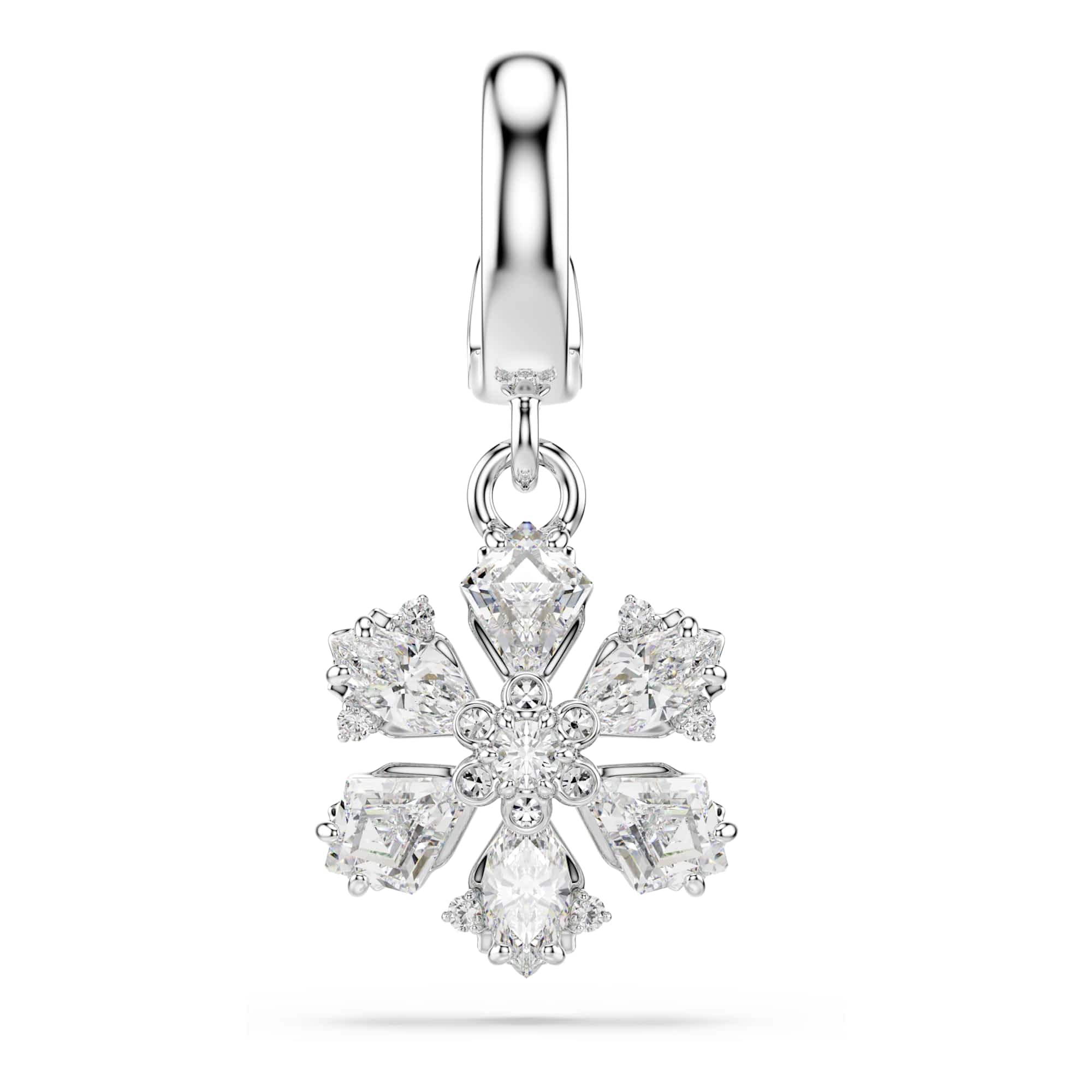 swarovski Idyllia charm, Mixed cuts, Snowflake, White, Rhodium plated-picture-41