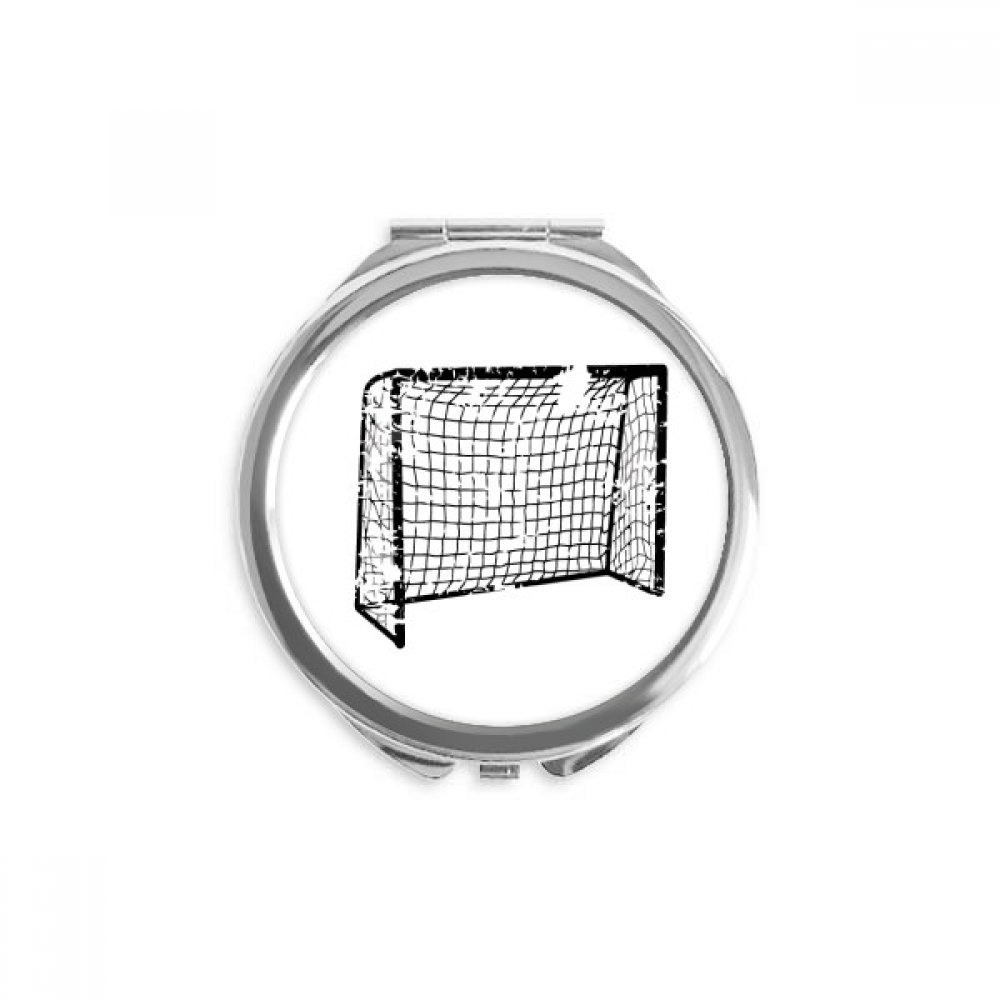 Espejo de bolsillo compacto para maquillaje con estampado de fútbol negro 5