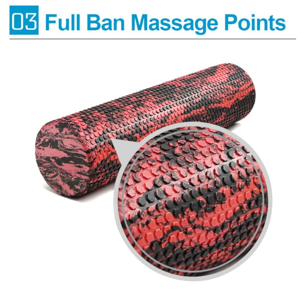 Faszienrolle mit 3D-Texturmassage, Foam Roller zur Muskelverspannungen lindern, mittlere Härte Selbstmassage Fazienrolle für rücken wirbelsäule rücken Beine,60cm