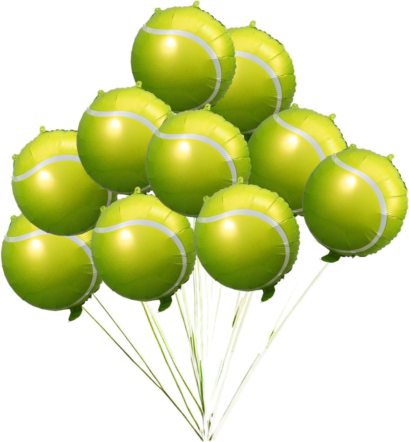 VGRDTW Tennis Party Decorations,Tennis Balloons,10pcs 18 Inch Large Tennis Party Balloons Inflatable Sports Themed Balloon Tennis Ball Decorations for Birthday Events, Men Women Celebration Supplies