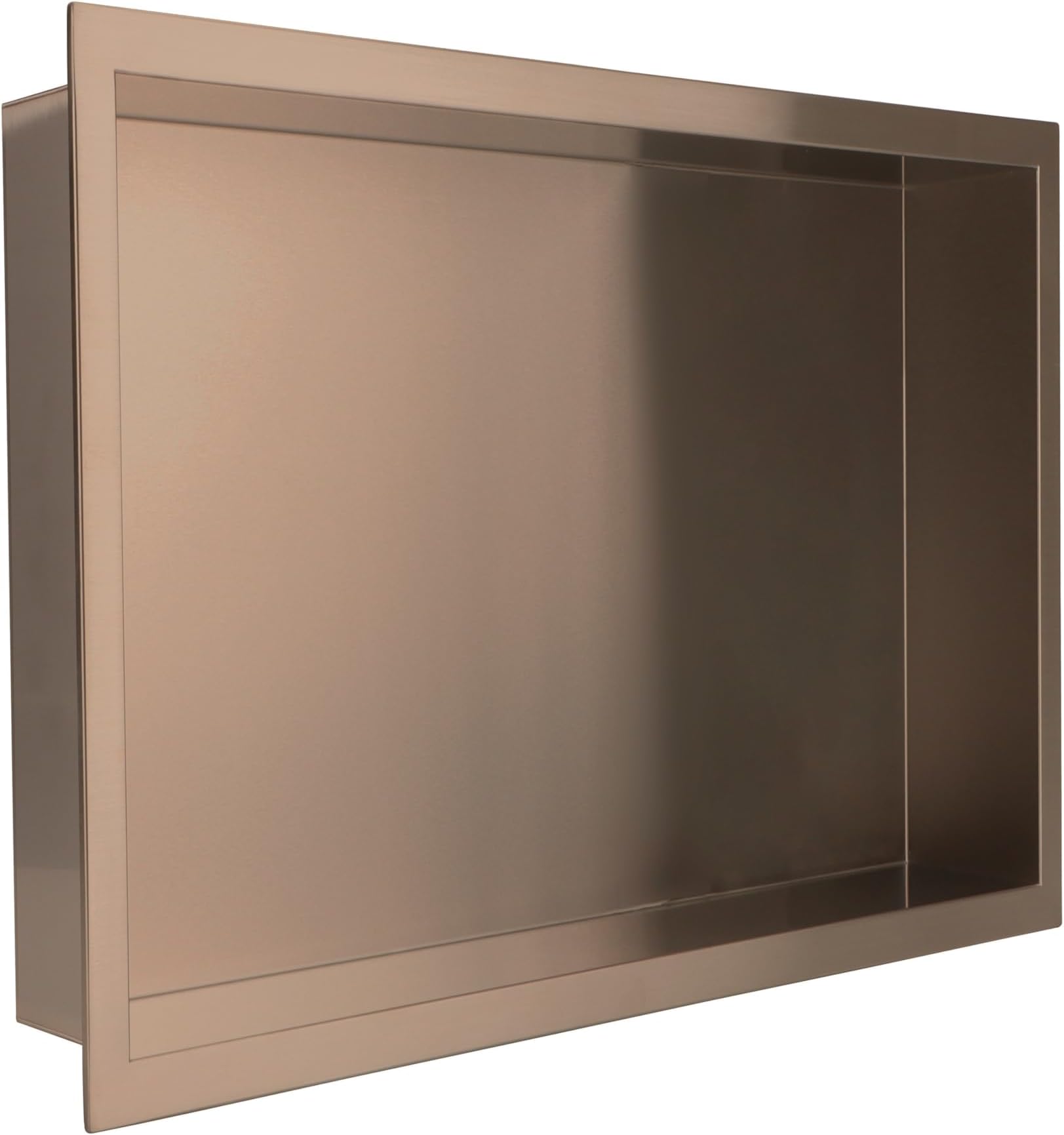 450 x 300mm Brushed Bronze Stainless Steel Shower Niche Rectangle Pre-Built Wetroom Shower Shelving 100% Waterproof Easy Installation Pre-Built